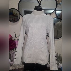 Moth Cream Turtleneck Sweater